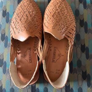 Chamula handwoven leather huarache slip